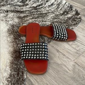 Tahari Lalinda black studded sandals- size 8